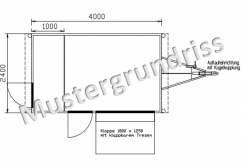 Gastro Retro-Holzwagen - Verkaufsanhänger, 4,00m x 2,40m (inkl. Trennwand)